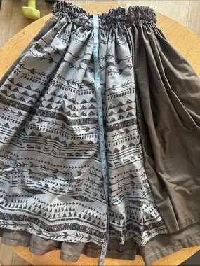 Women's Two-Tone Gray Patterned Full hula Skirt- hand made